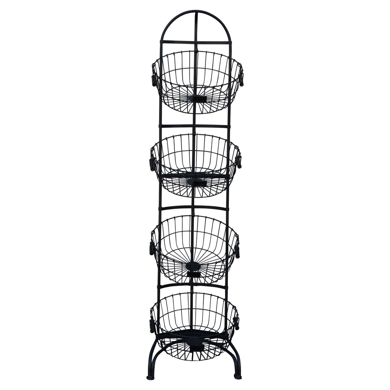 Creative Design 65" Black 4 Tier Standing Basket Display